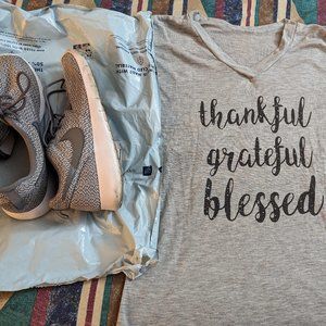 Grey fabric Nikes+FREE t-shirt!